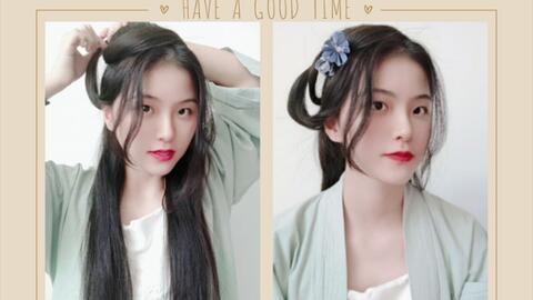 汉服成人发型发包视频,复古韵味，演绎古典之美